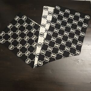 Michael Kors Women's Reversible Black And White Logo Knit Scarf